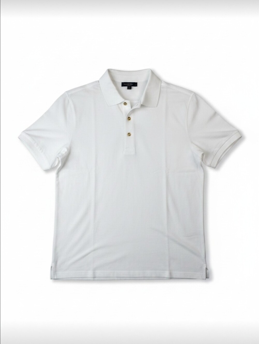 Fresh Clean Threads Men's XL White Short Sleeve Polo Shirt Minimalist Casual Tee